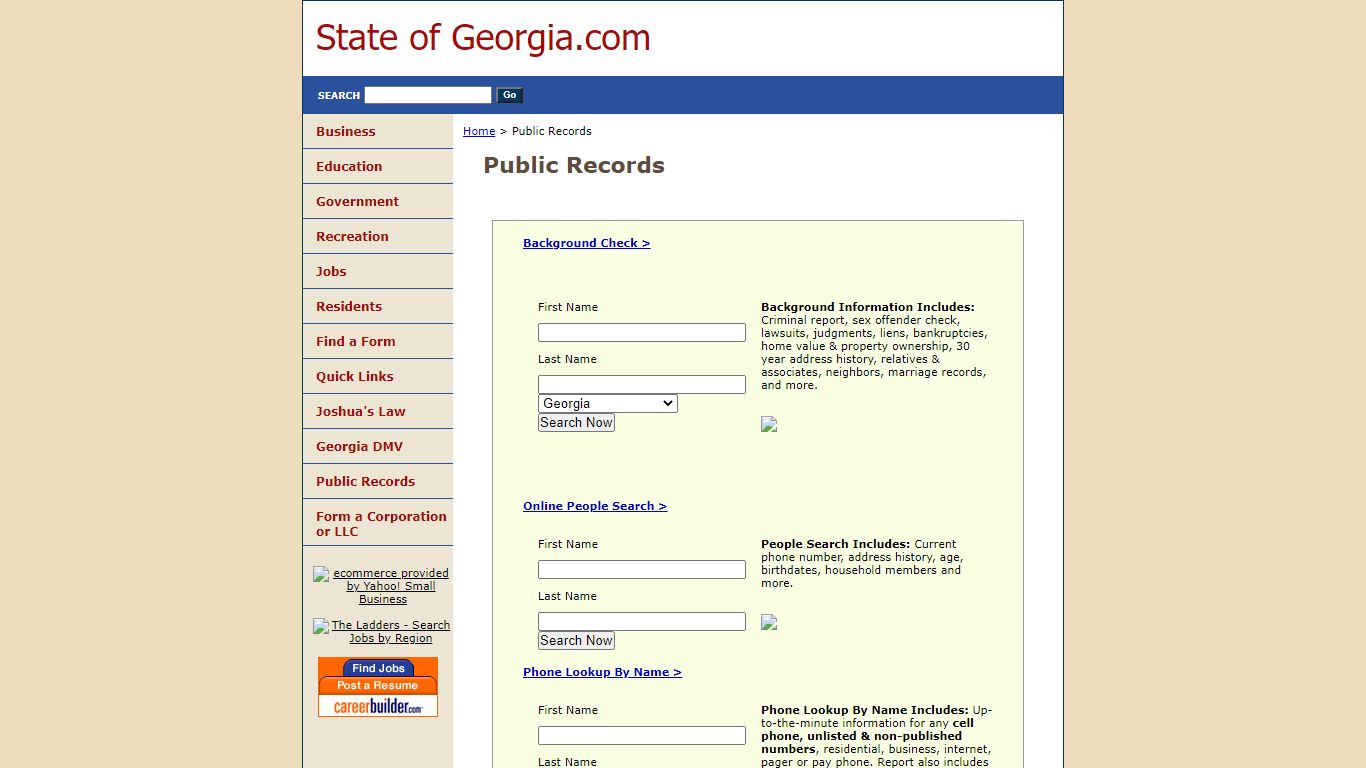 Public Records - State of Georgia.com